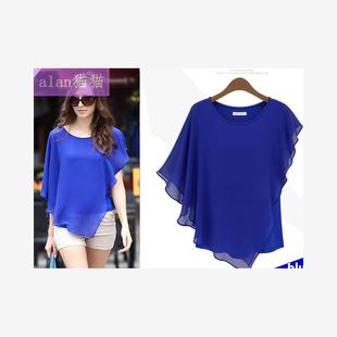 2020 ladies summer chiffon blouse women shirt雪纺女短袖T恤