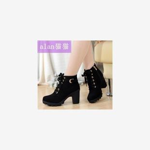 heels shoes girl boots boot女 shoe high leather Martin women