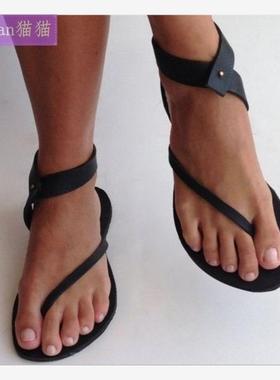 2018平底鞋大码凉鞋女Summer Women Flat Sandals Woman Shoes