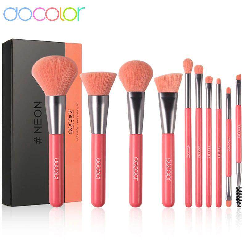 Docolor Makeup Brushes Set 10Pcs Eye Face Cosmetic Foundatio