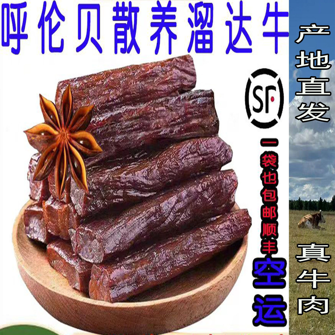 贝尔额吉牛肉干内蒙古呼伦贝尔特产原味即食零食手撕肉孜然味香辣