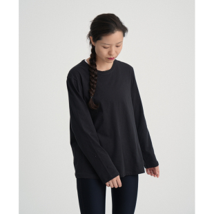 宽松打底衫 南白 纯棉质长袖 新款 圆领软糯百搭女士t恤上衣 秋冬秋季