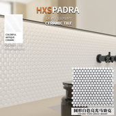 HXSPADRA北欧纽扣圆形黑白色马赛克墙砖地砖浴室洗手间装 饰瓷砖