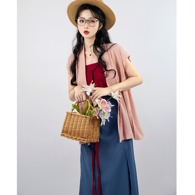 宋制汉服背心女2025年新款日常通勤国风人棉汉服背心夏季三涧旋裙