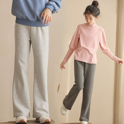 微喇裤女童秋冬日系中大童运动裤