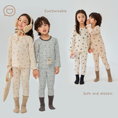 套装 清仓特价 女童秋衣秋裤 纯棉弹力儿童无骨软睡衣宝宝女孩居家服