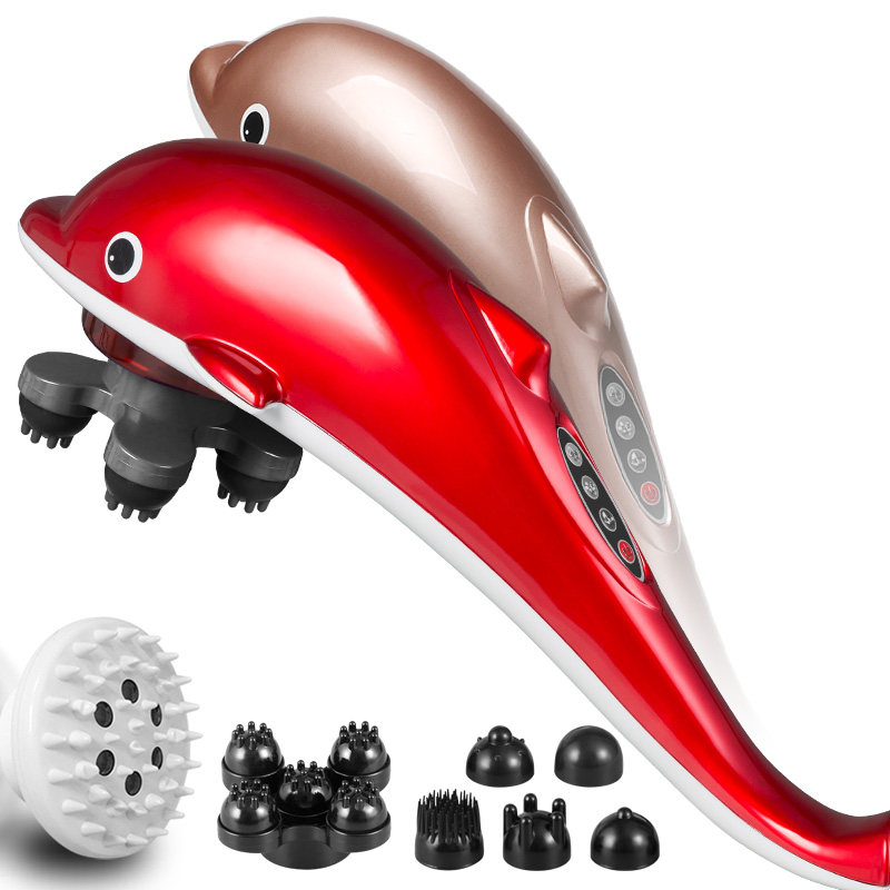 智能磁石海豚按摩器背部无线充电电脑版环形针刺力道大精准按摩