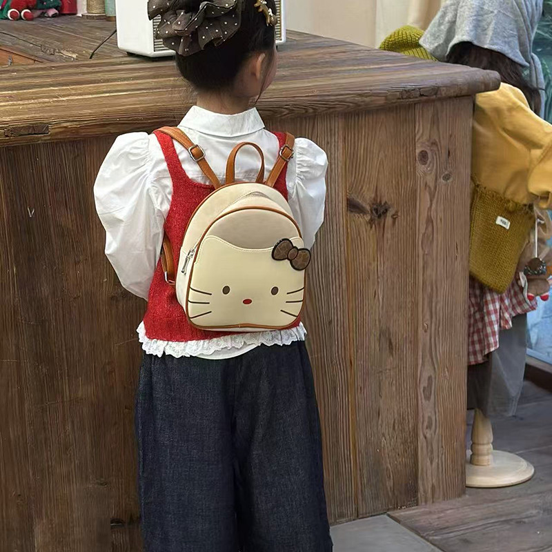 网红洋气儿童双肩包可爱卡通猫咪幼儿园宝宝书包韩版时尚女孩背包