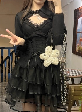 原创暗黑性感甜辣气质纯欲公主蓬蓬裙收腰显瘦蛋糕裙生日聚会短裙