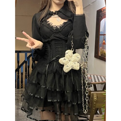 抽褶收腰公主芭蕾风蓬蓬裙