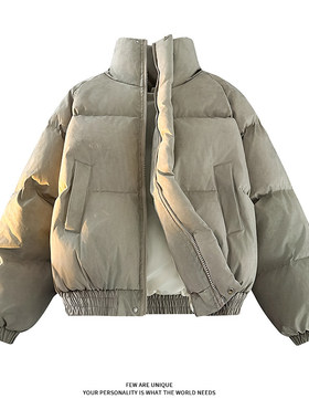 HN潮牌【脏脏棉服】冬季新款扎染立领设计感棉衣男百搭保暖面包服