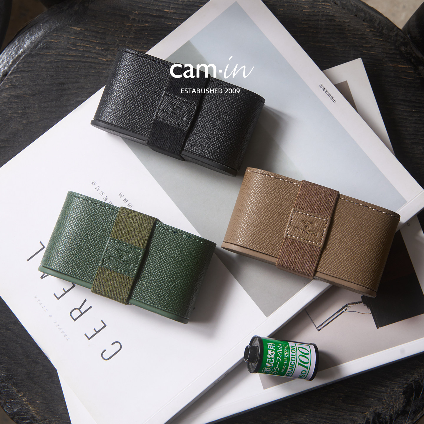 cam-in意大利真皮胶片135/120胶卷防X光收纳盒防曝光辐射铅袋暗袋