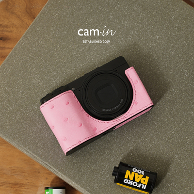 camin理光GR4底座真皮皮套鸵鸟皮