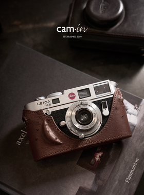cam-in适用徕卡Leica M6/M3/M4/MP鸵鸟皮真牛皮相机保护皮套底座