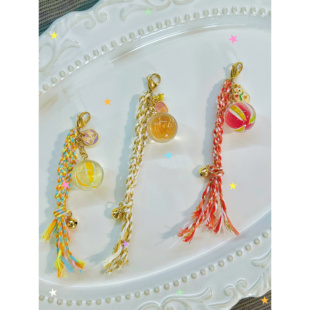 日本糖果屋编织绳&糖球闪闪福气拉链扣包包挂件