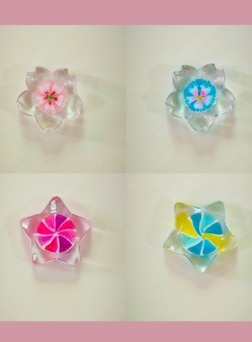 星星风车樱花扁糖の日本糖果屋同款手作糖果拉链扣(单颗带龙虾扣)