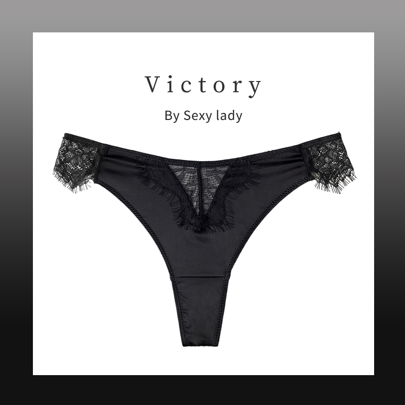 维多利亚性感蕾丝内裤超薄缎面棉