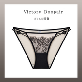 纯欲风镂空纯棉档三角裤 维多利亚多培尔性感蕾丝细带内裤 女士大码