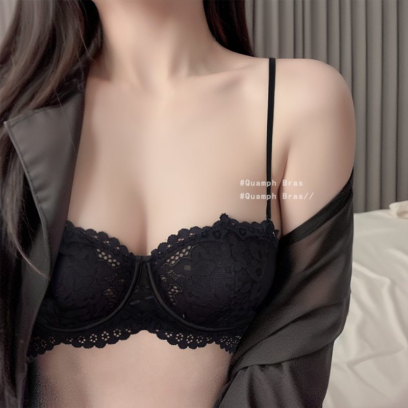 维多利亚性感蕾丝内衣薄大胸显小