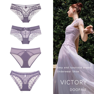 维多利亚性感蕾丝薄内裤纯欲棉档