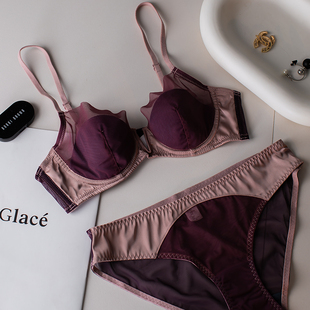 维多利亚文胸法式性感薄款女大胸显小胸内衣蕾丝软钢圈防下垂