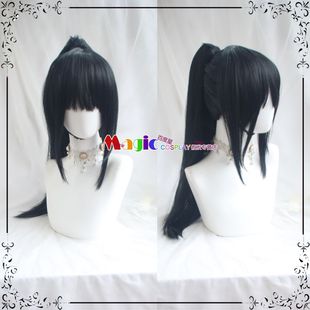 COSPLAY假发 黑色马尾虎口夹古装男 犬夜叉神乐 假毛