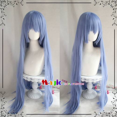 波动螺卷波动捻丽三巨头cosplay假发wig 蓝紫色长直发假毛