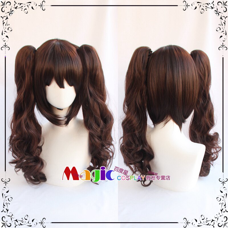东方project 姬海棠果 cosplay假发 深棕色卷马尾虎口夹假毛现货