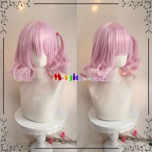 Assault Lily BOUQUET 突击莉莉 一柳梨璃cos假发 粉紫色短卷发