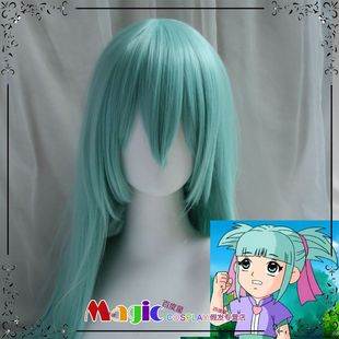 MAGIC假发 神兵小将 南宫问雅 浅绿色双马尾短发 COS假毛长发