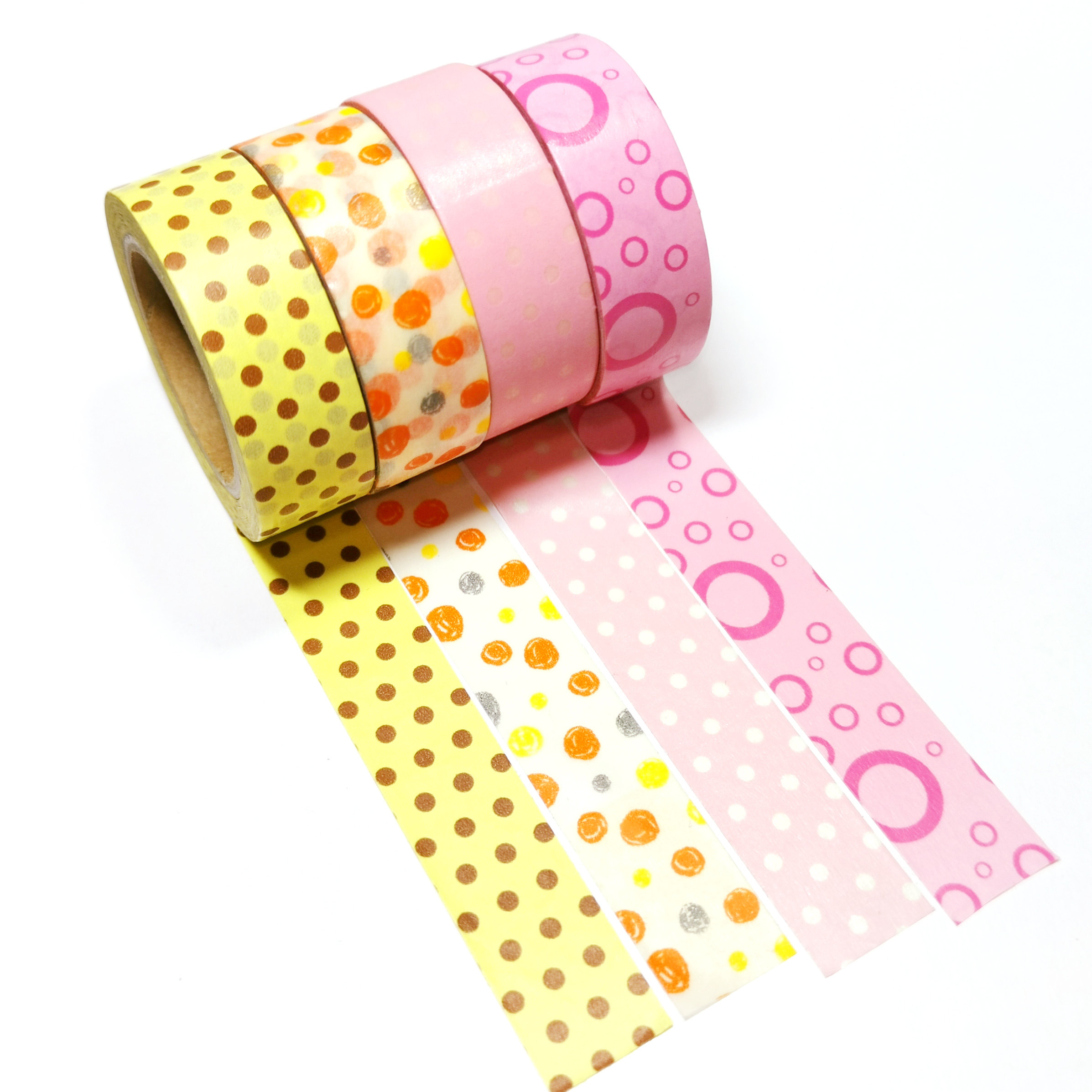 鸭*彩色圆点创意环保手账和纸胶带 礼品包装封口信封装饰贴纸胶带
