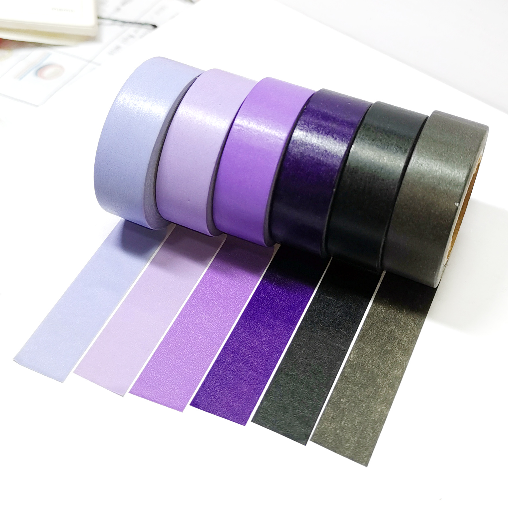 鸭*古早纯色手账胶带 同色系整卷DIY少女日记装饰贴纸基础库胶带