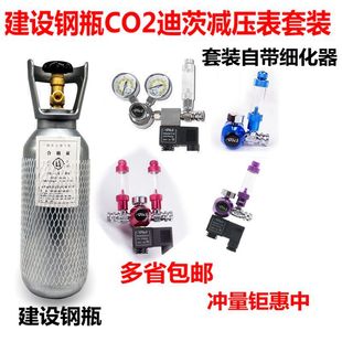 山东建设二氧化碳钢瓶套装迪茨牧梵减压表co2气瓶小单表电磁双