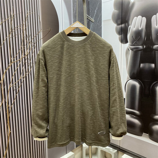 宽松百搭高级感潮牌上衣外搭潮 极简风廓形圆领卫衣男长袖 春季 新款