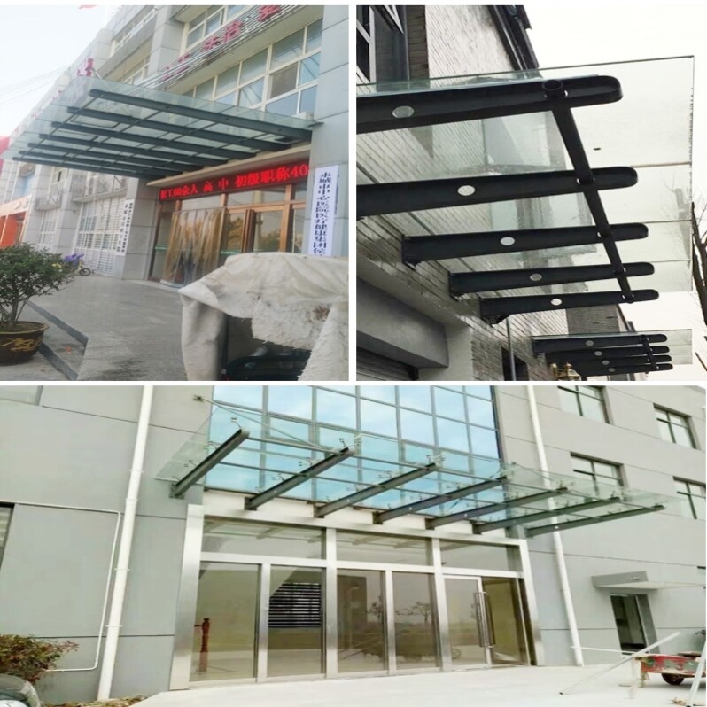 定制 不锈钢铁玻璃雨棚钢梁雨棚牛腿支架钢架h形钢结构挑梁爪件