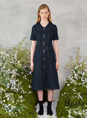 buyykr | vitalsign 23春韩国设计师品牌代购系扣收腰连衣裙