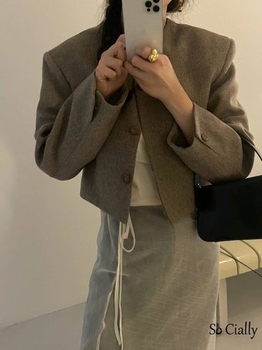 【韩国现货】Cially韩国代购BASKET時尚外套V领 不支持退换