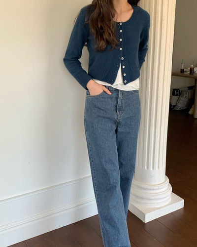 女春季韩国洋气百搭高腰显瘦阔腿