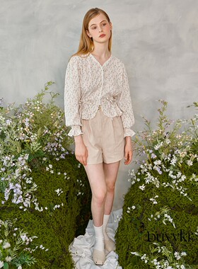 buyykr | VITALSIGN 23春季韩国设计师品牌衬衫碎花雪纺V领