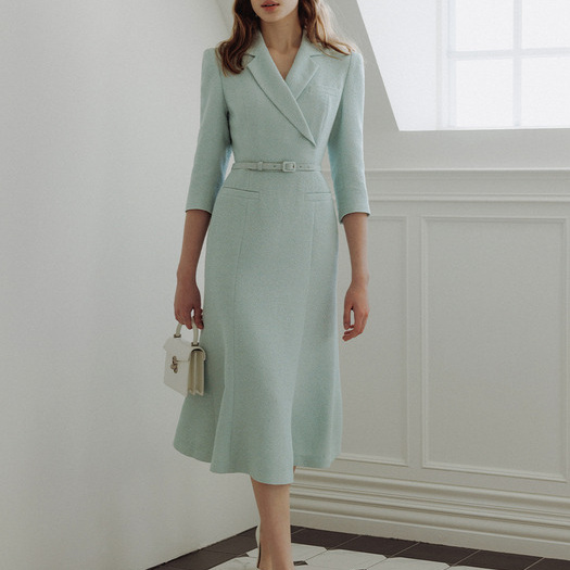 BAU by Bride And You 25SS新品气质小翻领连衣裙