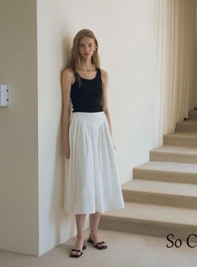 So Cially | URAGO 23夏韩国设计师品牌腰部亮点内搭双层半身裙