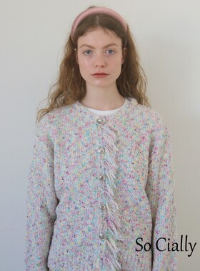 So Cially | SINOON 23冬韩国设计师品牌花色长袖针织上衣外套