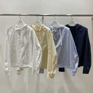 WOODSAGE 韩国直邮东大门代购外套24年早春新款休闲纯色长袖帽衫