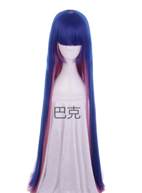 吊带袜天使 潘迪Stocking 蓝粉混cosplay假发假毛万用长直发