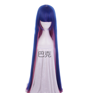 吊带袜天使 潘迪Stocking 蓝粉混cosplay假发假毛万用长直发