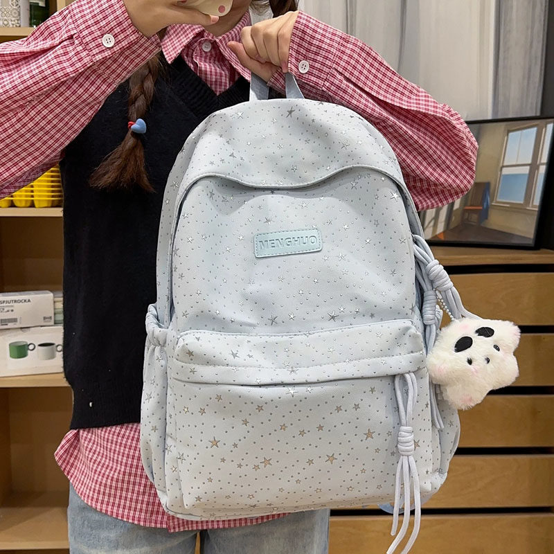 少女心星星旅行双肩背包女高颜值ins风初高中学生书包轻便出行包