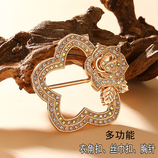 下摆打结扣环防走光领结丝巾扣收腰神器固定夹胸针 T恤衣角扣衬衫