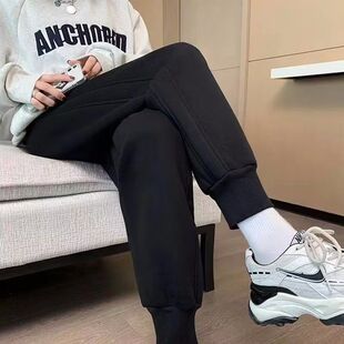 学生时尚 春夏款 情侣束脚卫裤 男女宽松潮流拼接宽松休闲裤 潮 运动裤