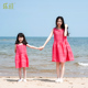 小乐往原创亲子装 夏海边草原新疆西藏度假拍照母女亚麻连衣裙 1课