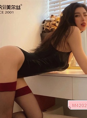 SK4510超薄长筒丝袜过膝黑丝红边性感撞色高筒袜防滑隐形袜子